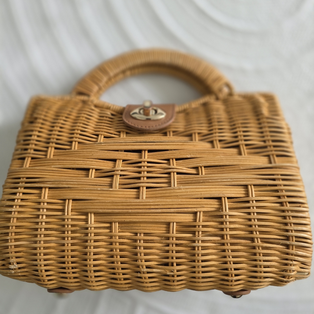 Topshop Tan Woven Tote Bag